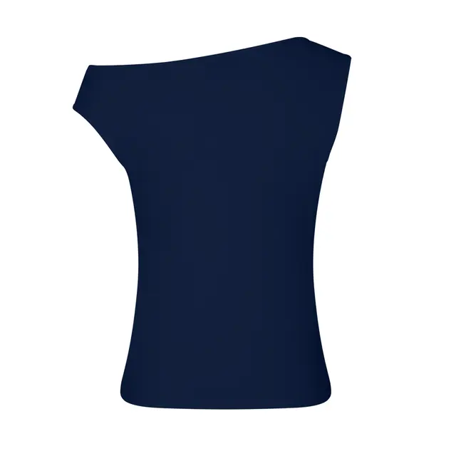Off Shoulder Tank Navy Back