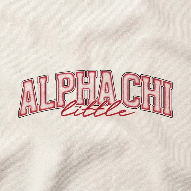 Alpha Chi Omega Bold Lettering Little Reveal Shirt