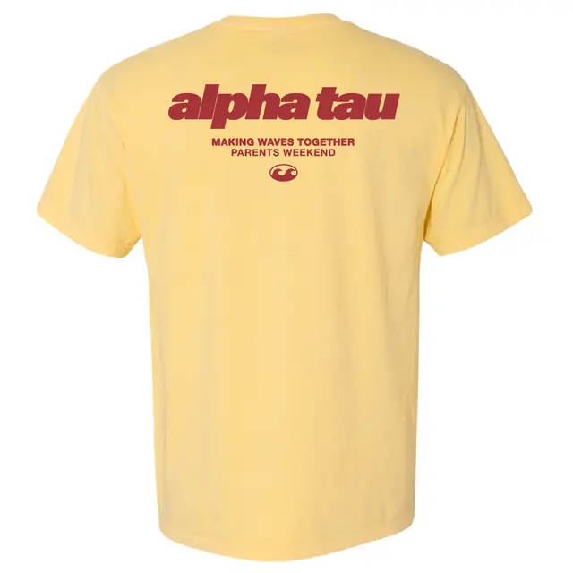 Alpha Sigma Tau Bold Text and Wave Parents Weekend Shirt 2