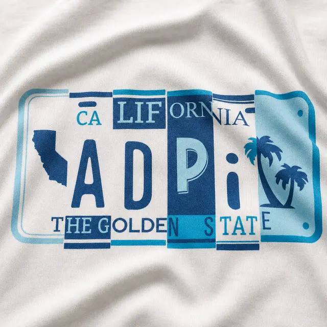 Alpha Delta Pi Classic Multi Portioned California Plate Numbers Design for Sorority 