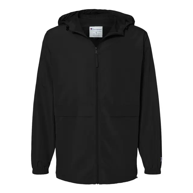 Customizable Champion Adult Full-Zip Anorak Jacket co125 Black Front
