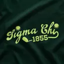 Sigma Chi Script Lettering Golf Graphic PR Sweater