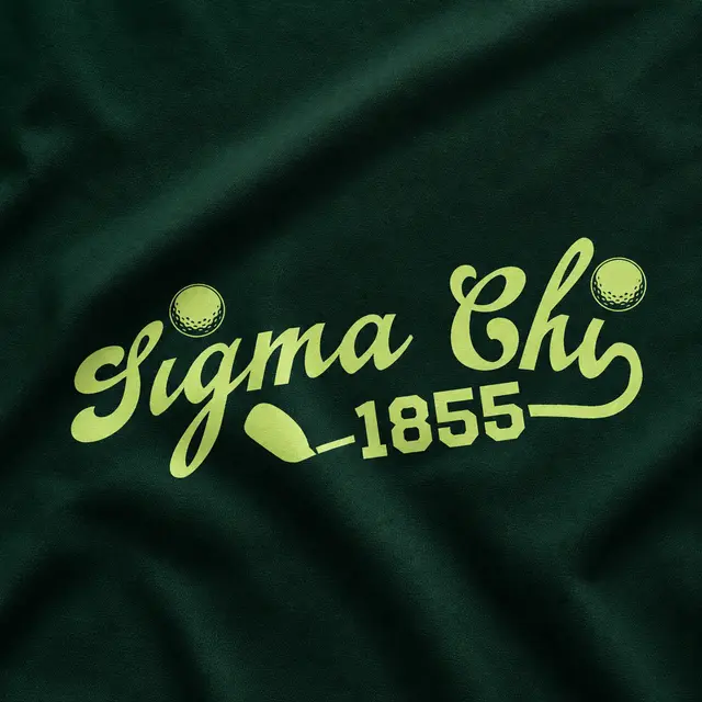 Sigma Chi Script Lettering Golf Graphic PR Sweater