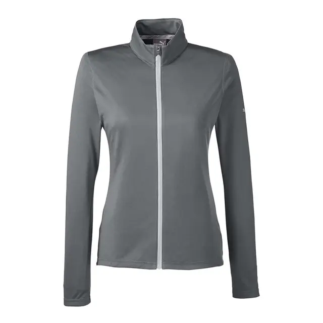 Customizable Puma Golf Ladies' Icon Full-Zip 596803 Quiet Shade Front