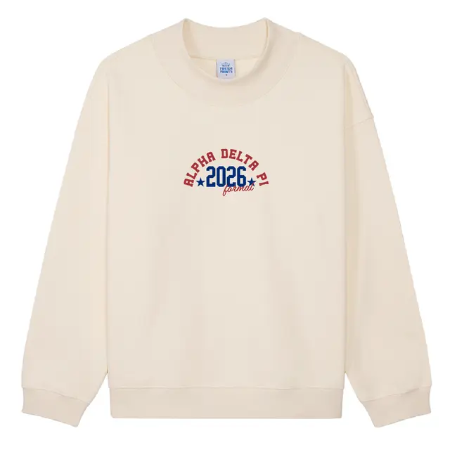 Alpha Delta Pi Bold Year Star Accent Formal Crewneck 2