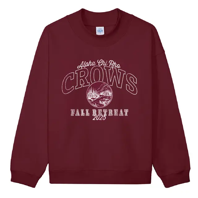 Alpha Chi Rho Mountain Scene Fall Retreat Crewneck 2