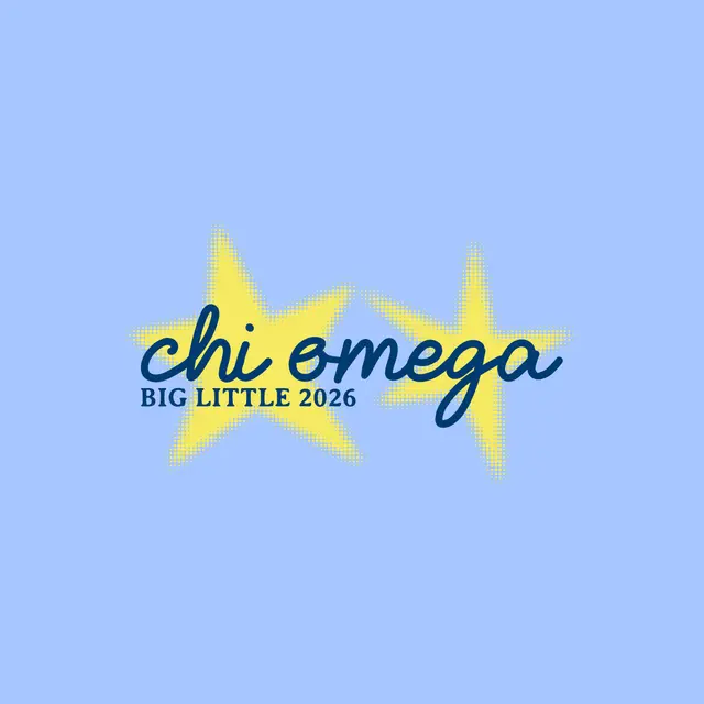 Chi Omega Starry Script Big Little Reveal Tank