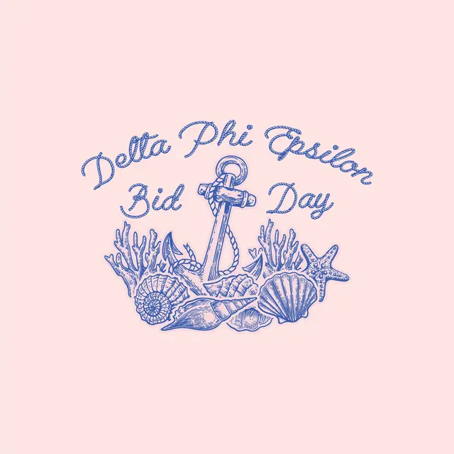 Delta Phi Epsilon Anchor with the Coral Reef Bid Day Shirt