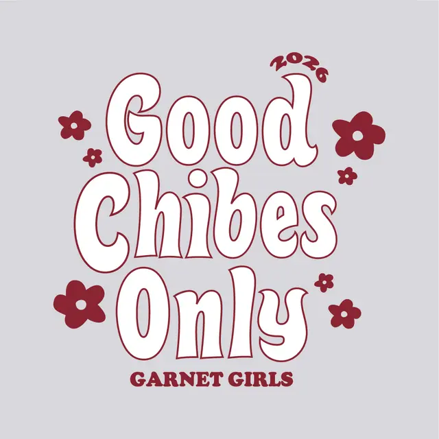 Garnet Girls Curvy Lettering Floral PR Crewneck