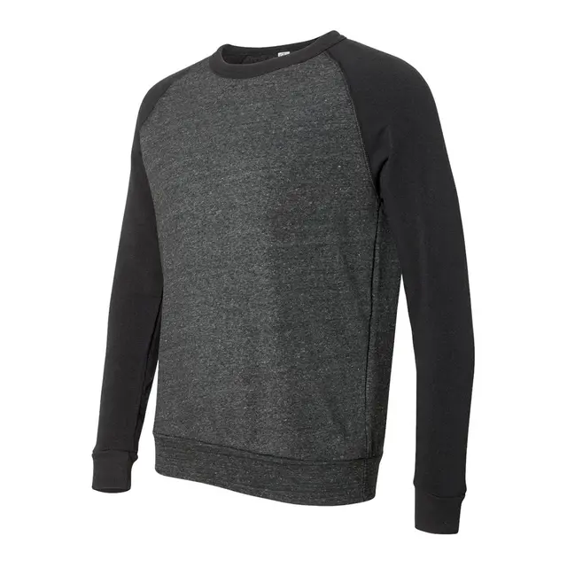 Customizable Alternative Champ Eco-Fleece Colorblocked Sweatshirt 32022 Eco Black-Eco True Black Left