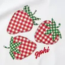 Gamma Phi Beta Checkered Strawberry Patdches in Green and Red PR Sweater