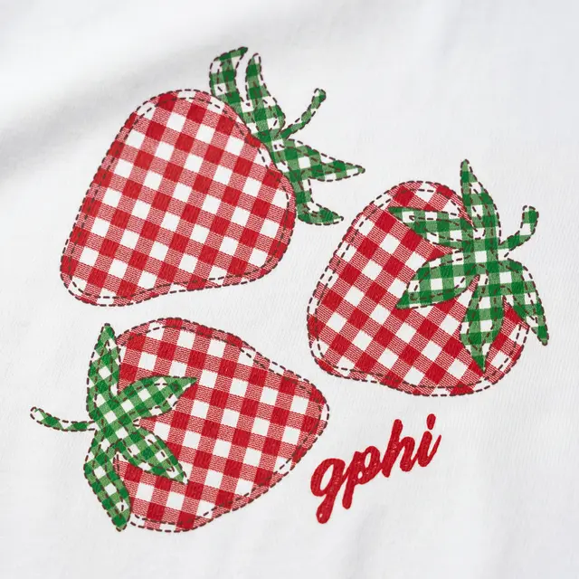 Gamma Phi Beta Checkered Strawberry Patdches in Green and Red PR Sweater