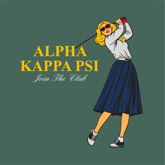 Alpha Kappa Psi Stylish Golfer Graphic PR Shirt