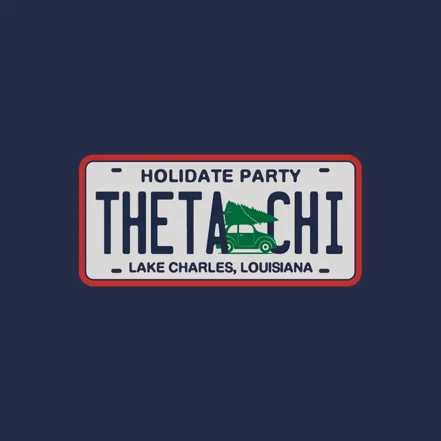 Theta Chi License Plate Holiday Party Crewneck