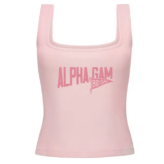 Alpha Gamma Delta Bold Text and Pennant Bid Day Tank 2