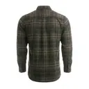 Open Pocket Flannel Shirt Charcoal Blue Back