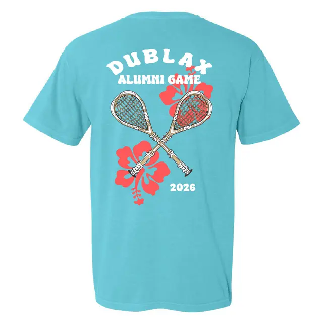 DuBlax Crossed Lacrosse Sticks with Hibiscus PR Shirt 2