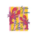 Sigma Kappa Lobster Illustration and Script Text Big Little Shirt