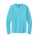 Port & Co Easy Cotton Long Sleeve Tee Aquatic Blue Front