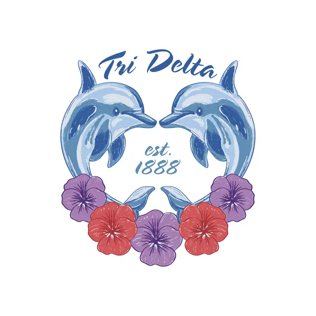 Delta Delta Delta Dolphins and Flowers PR Shirt
