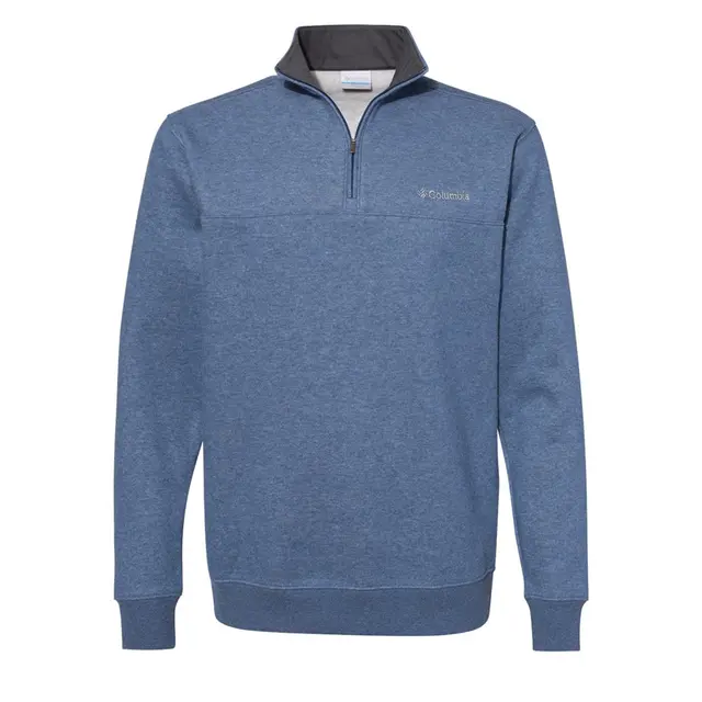 Customizable Columbia Columbia Men's Hart Mountain Half-Zip Sweater 141162 Carbon Heather Front