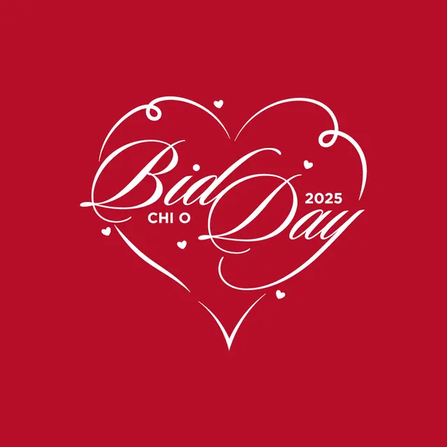 Chi Omega Heart Script Bid Day Shirt