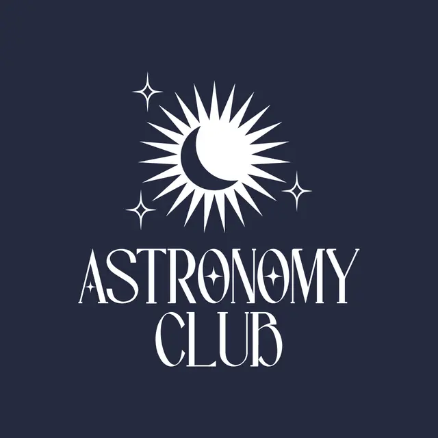 Astronomy Club Crescent Moon and Starry Text PR Crewneck