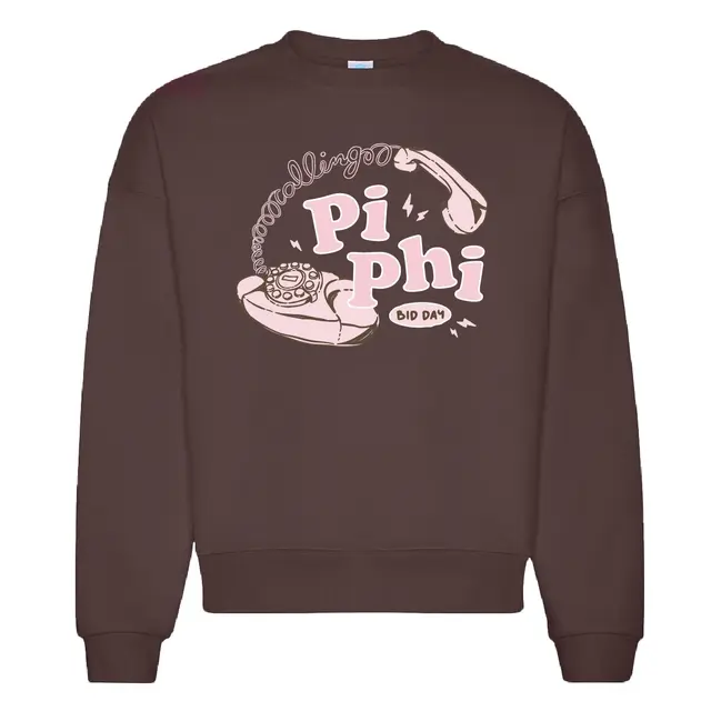 Pi Beta Phi Retro Phone Graphic Bid Day Crewneck 2