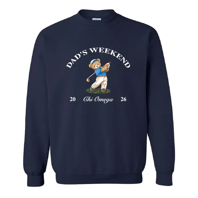 Chi Omega Golf Bear Dad's Weekend Crewneck 2