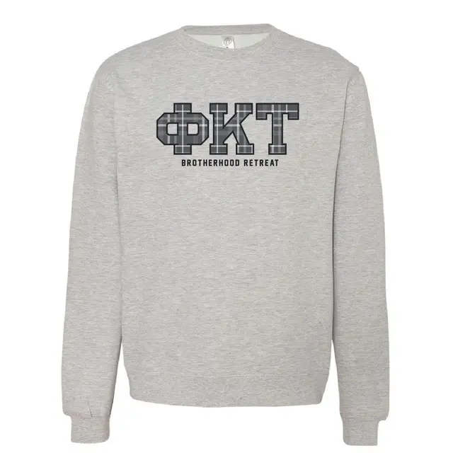 Phi Kappa Tau Plaid Lettering Brotherhood Retreat Sweater 2
