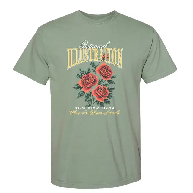 Botanical Illustration Club Roses Graphic PR Shirt 2