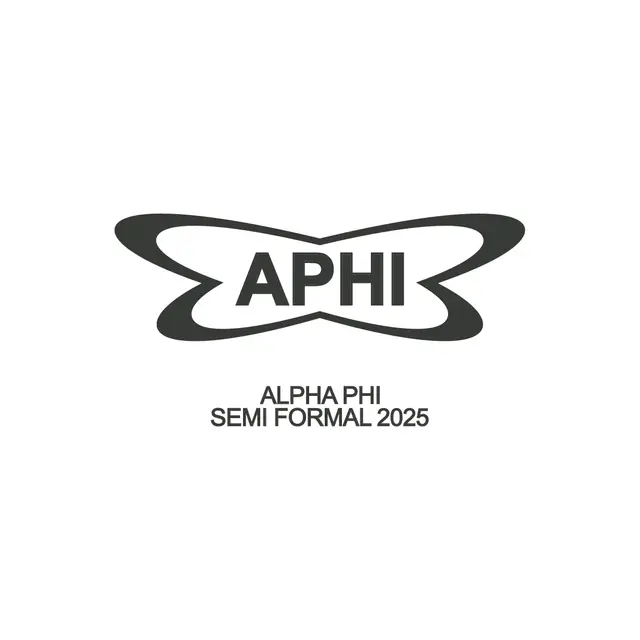 Alpha Phi Bold Text Butterfly Shape Semi Formal Tank