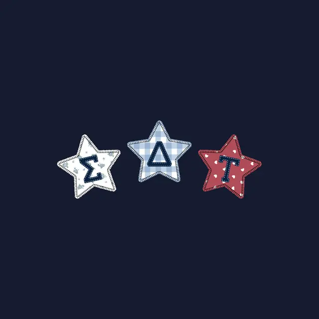 Sigma Delta Tau Star Patch Design PR Shirt