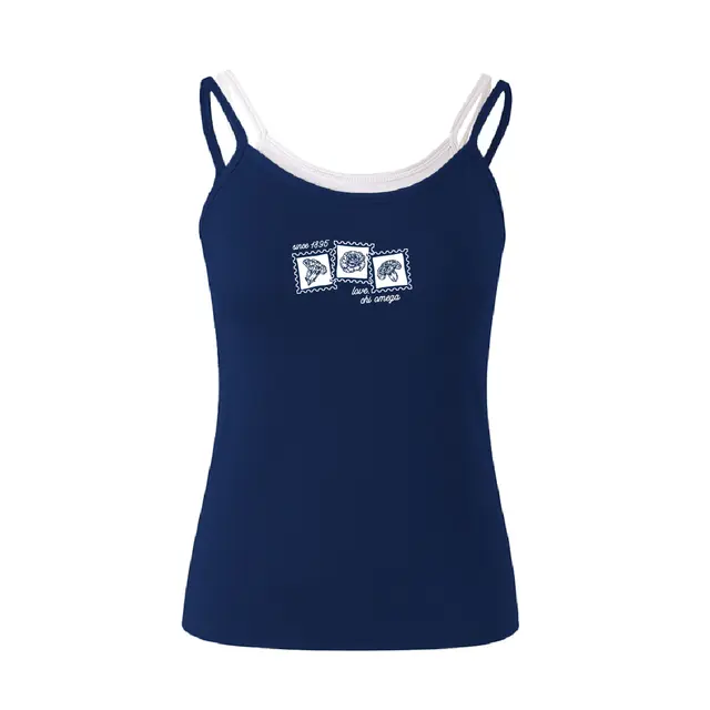 Chi Omega Stamp Floral Illustration PR Tank 2