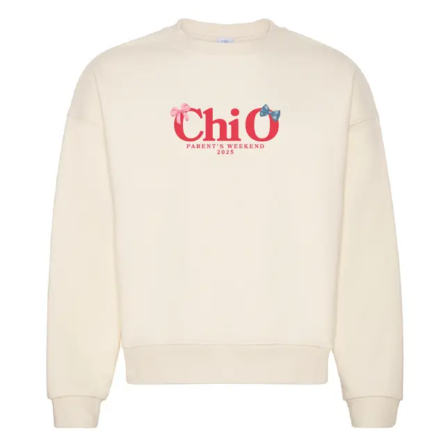 Chi Omega Bow Accents Parent's Weekend Crewneck 2