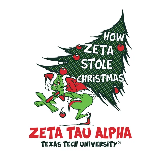 Zeta Tau Alpha Grinch Christmas Tree Holidays Shirt