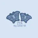 Zeta Tau Alpha Butterfly on Denim Stitched Patch Big Little Reveal Shirt