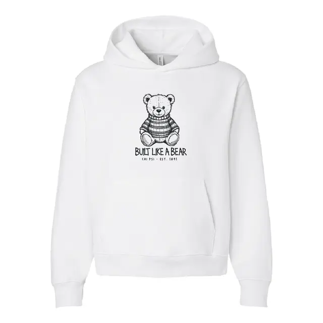 Chi Psi Teddy Bear Illustration PR Hoodie 2