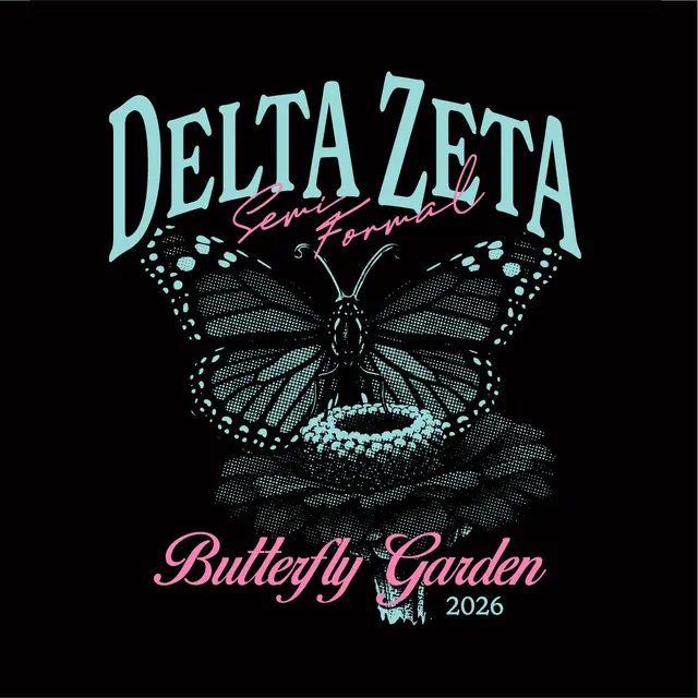 Delta Zeta Butterfly Graphic Semi Formal Tank