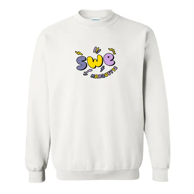 Society of Women Engineers Bold Bubble Text PR Crewneck 2