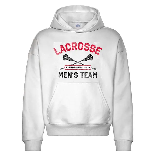 Lacrosse Club Bold Text and Crossed Sticks PR Hoodie 2