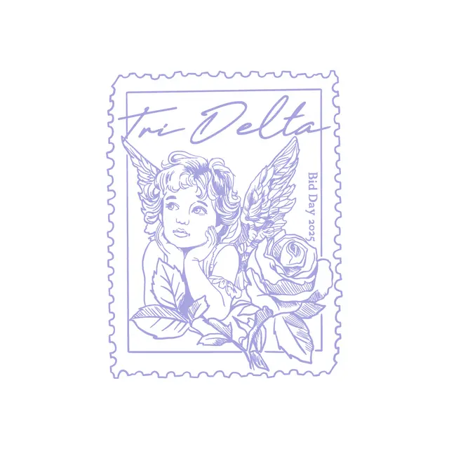 Delta Delta Delta Cherub and Rose Bid Crewneck