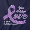 Alpha Chi Omega Polka Dot Ribbon Domestic Violence Awareness Sweater