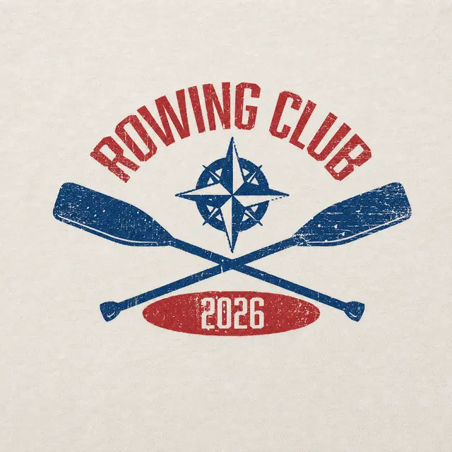 Rowing Club Crossed Oars Compass PR Shirt