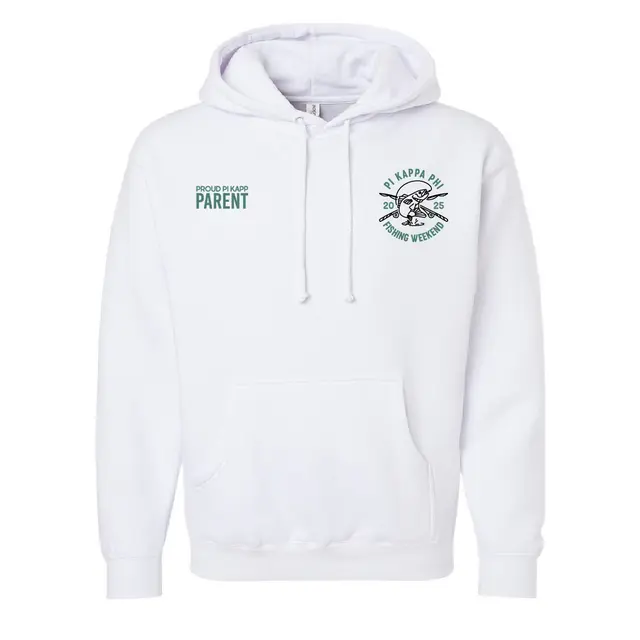 Pi Kappa Phi Bold Texts Fishing Graphic Parent's Weekend Hoodie 2