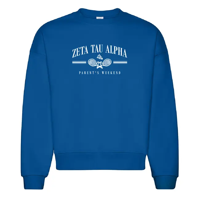 Zeta Tau Alpha Tennis Racket Parent's Weekend Crewneck 2