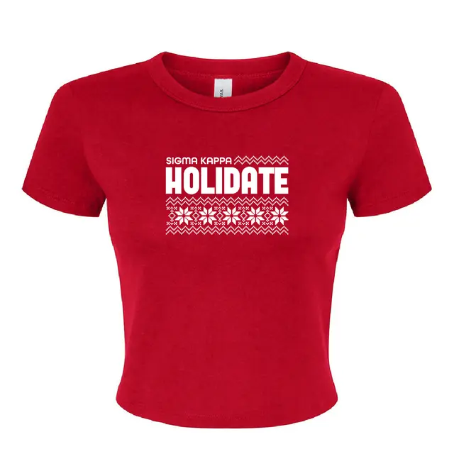 Sigma Kappa Holidate Snowflake Pattern Holiday Party Shirt 2