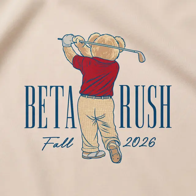 Beta Theta Pi Golfer Illustration Rush Shirt