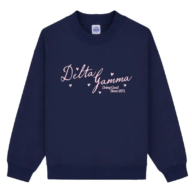 Delta Gamma Flowing Script Hearts PR Sweater 2