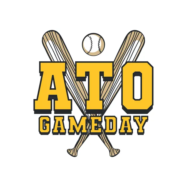 Alpha Tau Omega Bold Lettering Baseball Game Day Shirt